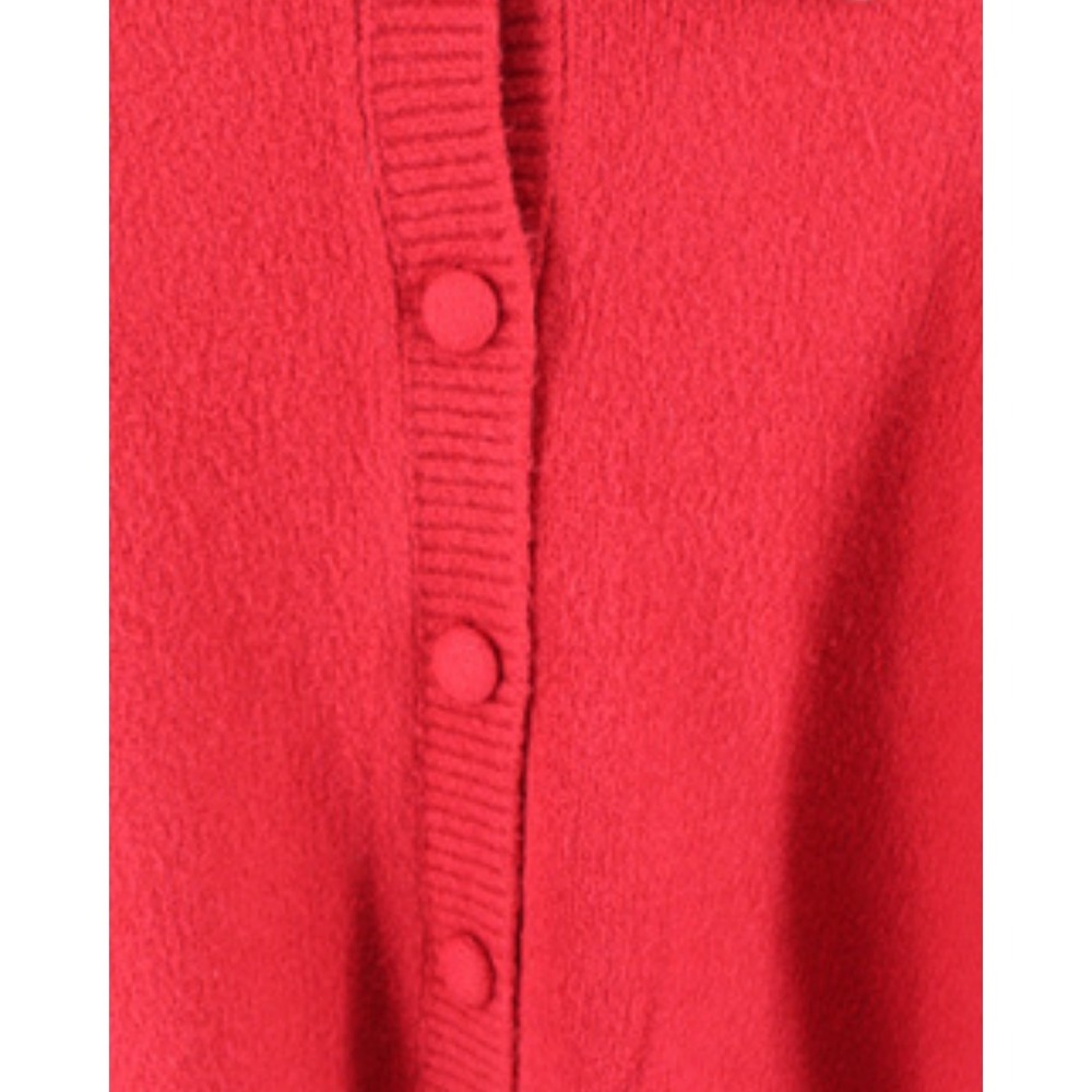 Womens Christmas Cardigan Red Knit Sweater Embroidered Collar Button Front‎ Size - Picture 6 of 7